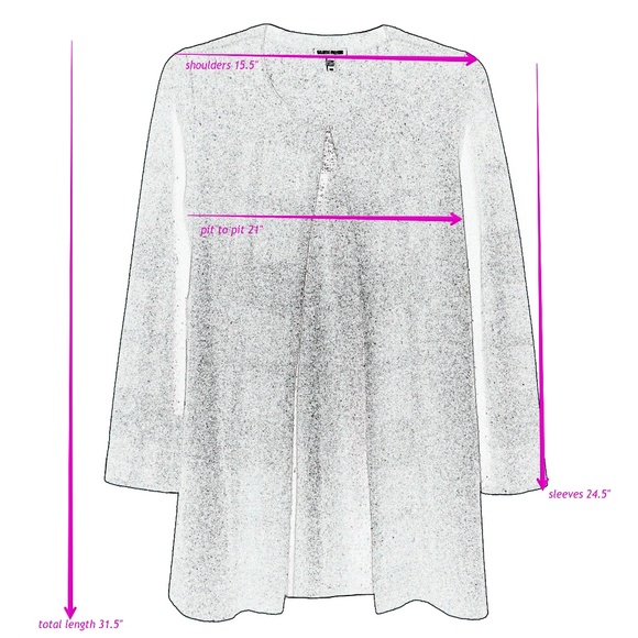 EILEEN FISHER 100% Merino Wool Long Open Cardigan - Picture 2 of 6